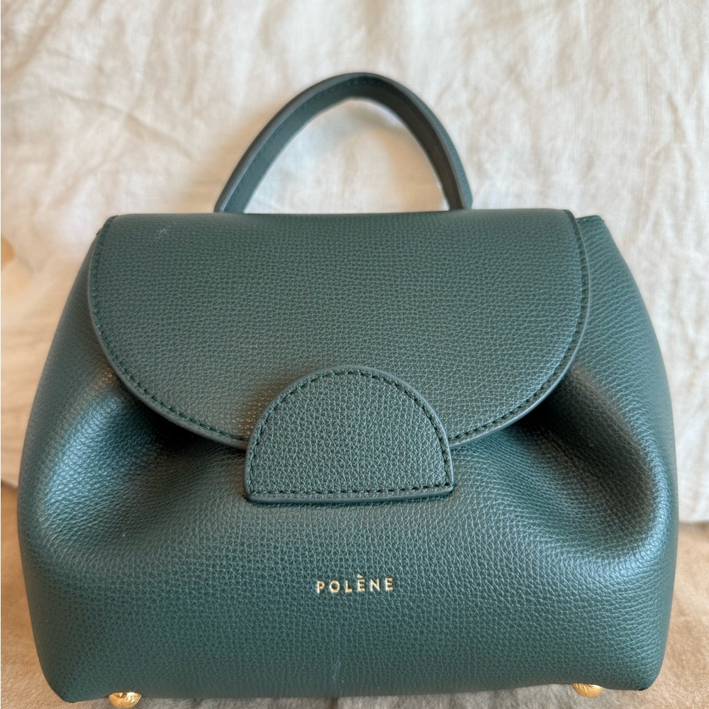 Polène Numéro Un Nano - Green Textured Leather